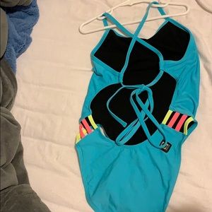 Blue/yellow/pink Jolyn tie back